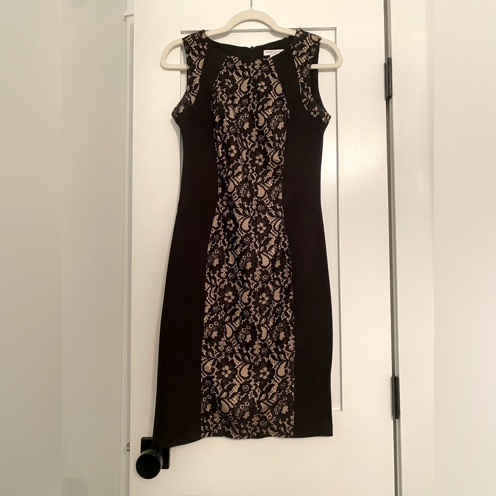 Katherine Barclay Lace Inset Sheath Dress